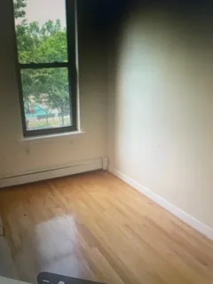 an empty room with a window