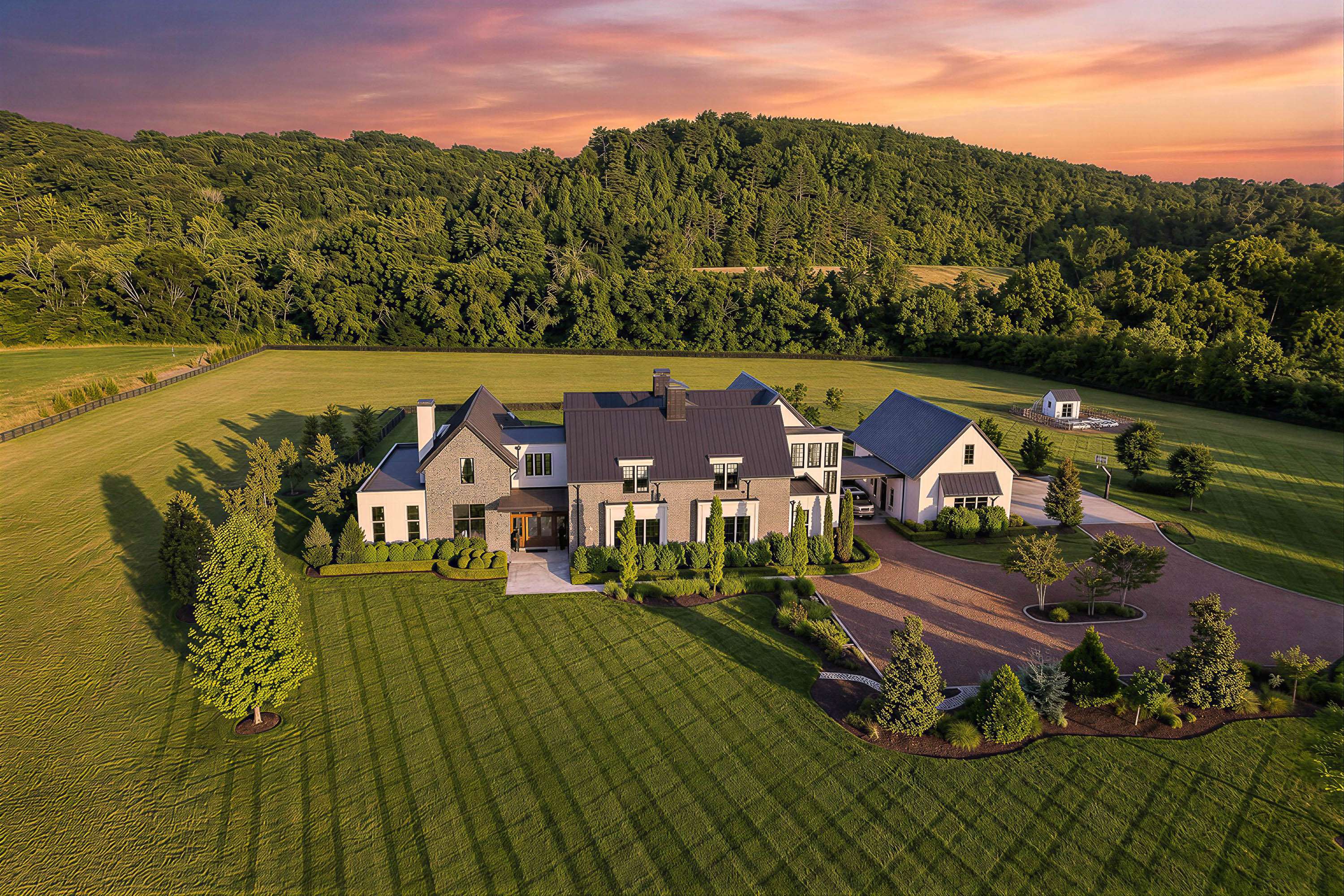 5747 Garrison Road Franklin, TN 37064 - Photo 2 of 47 an aerial view of a house with a garden