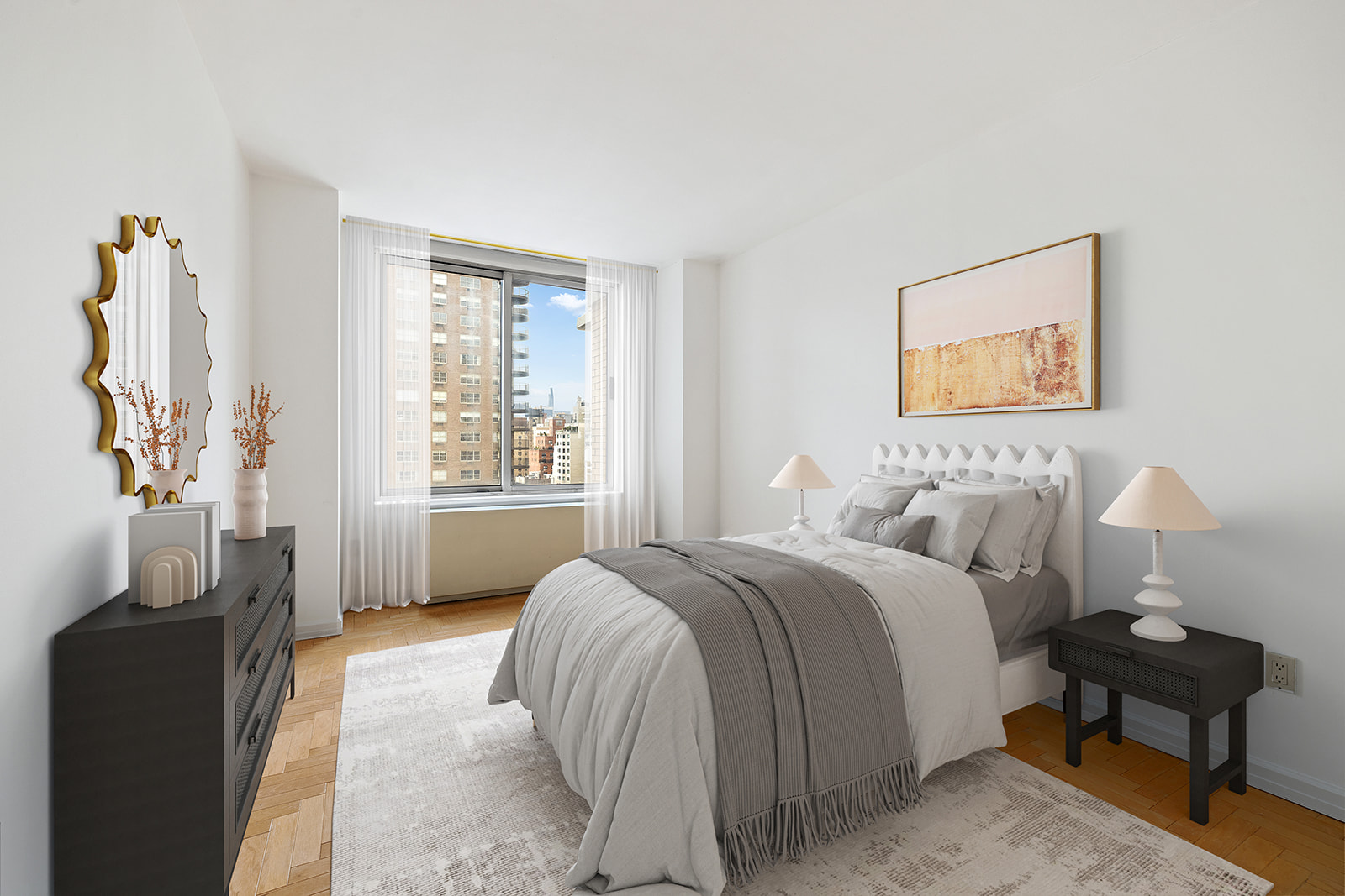 170 East 87th Street, Unit W15H Manhattan, NY 10128 - Photo 7 of 13 a bedroom with a bed and wooden floor