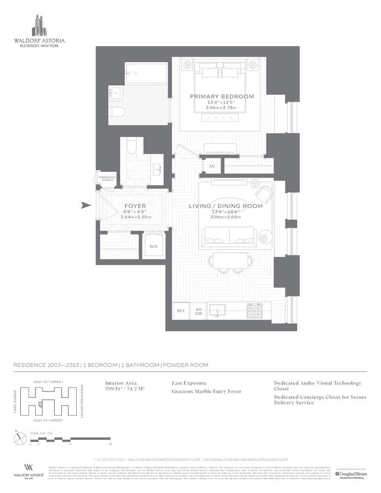 303 Park Avenue, Unit 2103 Manhattan, NY 10022 - Photo 22 of 22 a picture of a floor plan
