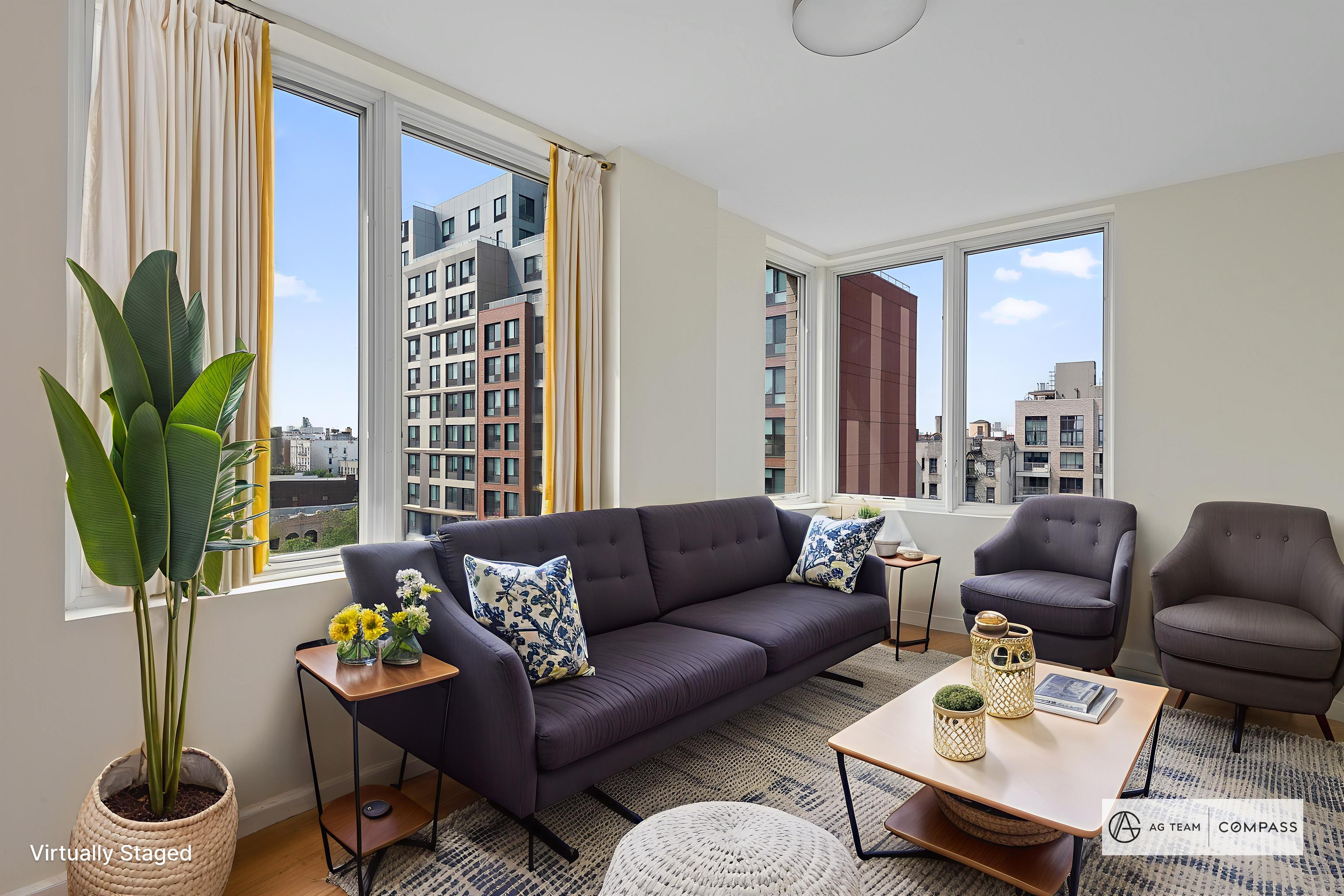 1 Lenox Road, Unit 7D Brooklyn, NY 11226 - Photo 1 of 8 a living room with furniture and a potted plant