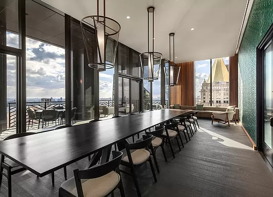 30 East 29th Street, Unit PHB Manhattan, NY 10016 - Photo 15 of 19 a view of a dining room with furniture window and wooden floor