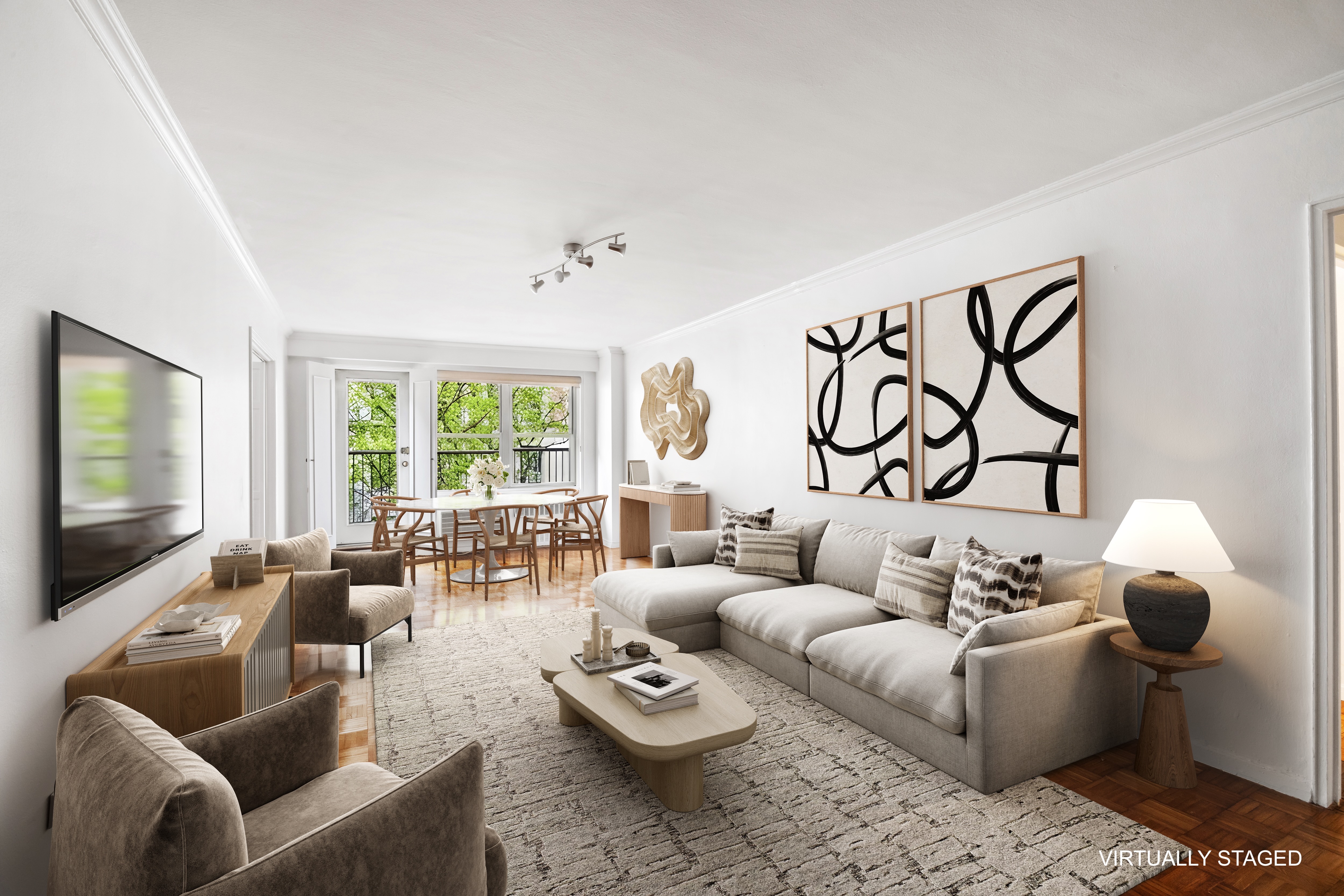 1199 Park Avenue, Unit 3G Manhattan, NY 10128 - Photo 1 of 12 a living room with furniture and a large window