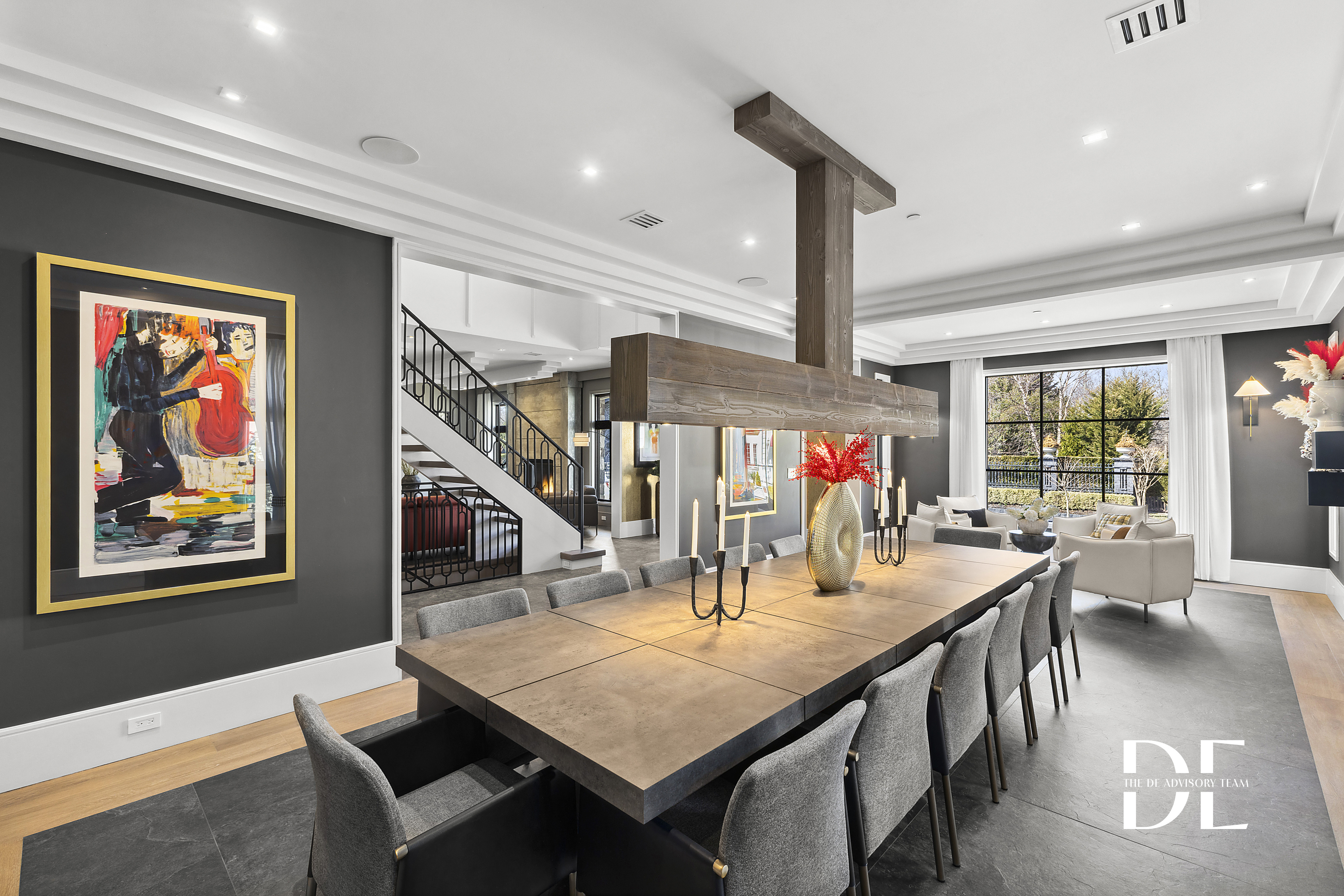 52 Nicolosi Loop Staten Island, NY 10312 - Photo 4 of 23 a dining room with wooden floor a chandelier a wooden table and chairs