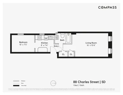 $695,000 | 88 Charles Street, Unit 5D | West Village