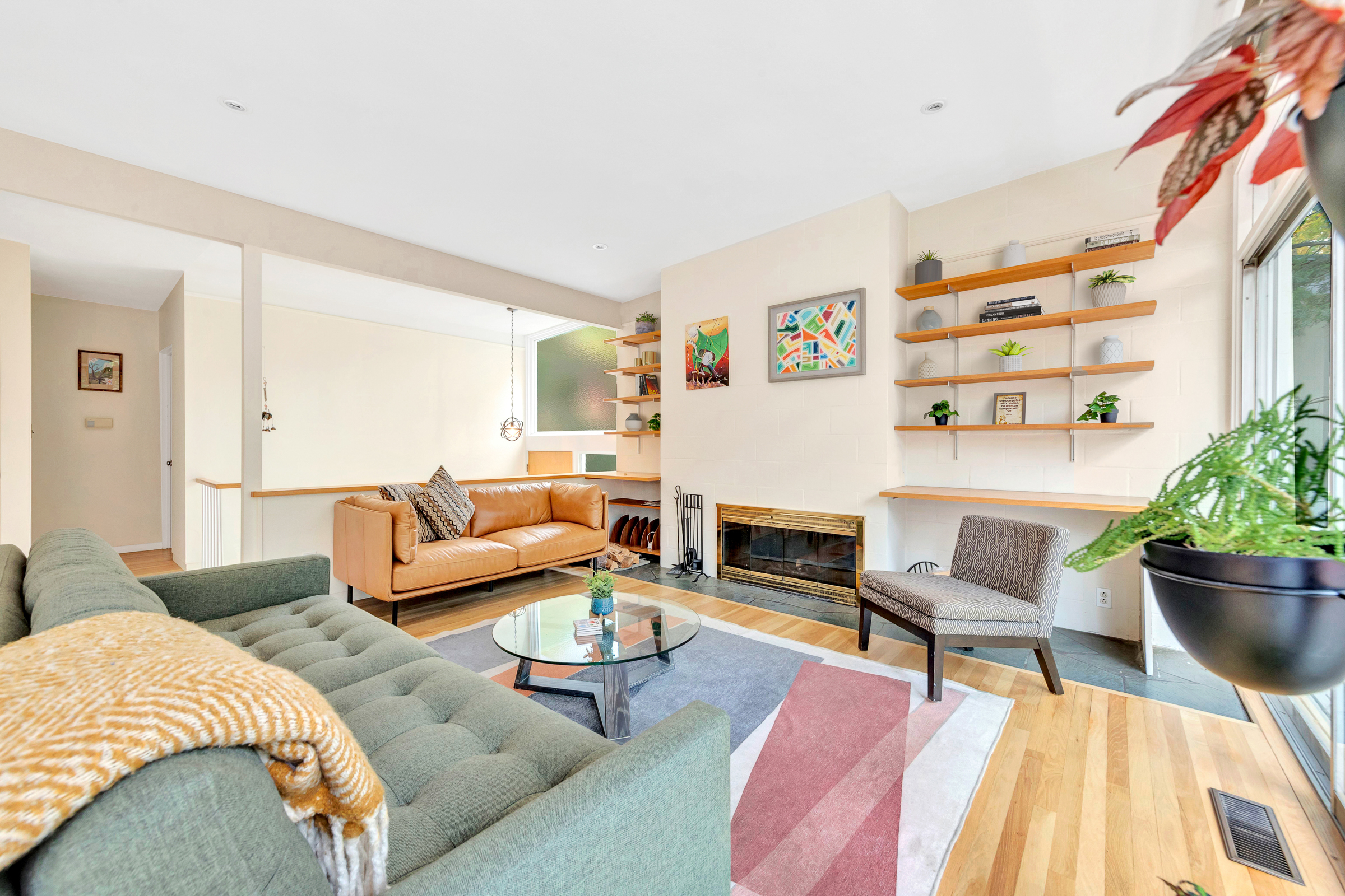 5 Field Road Lexington, MA 02421 - Photo 5 of 17 a living room with furniture a rug and a potted plant