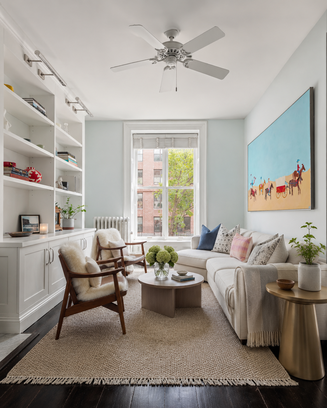 793 A Willoughby Avenue Brooklyn, NY 11206 - Photo 2 of 22 a living room with furniture two window and a potted plants