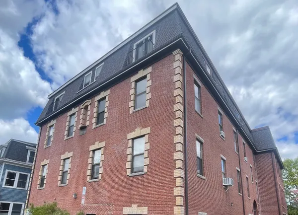 a front view of a building