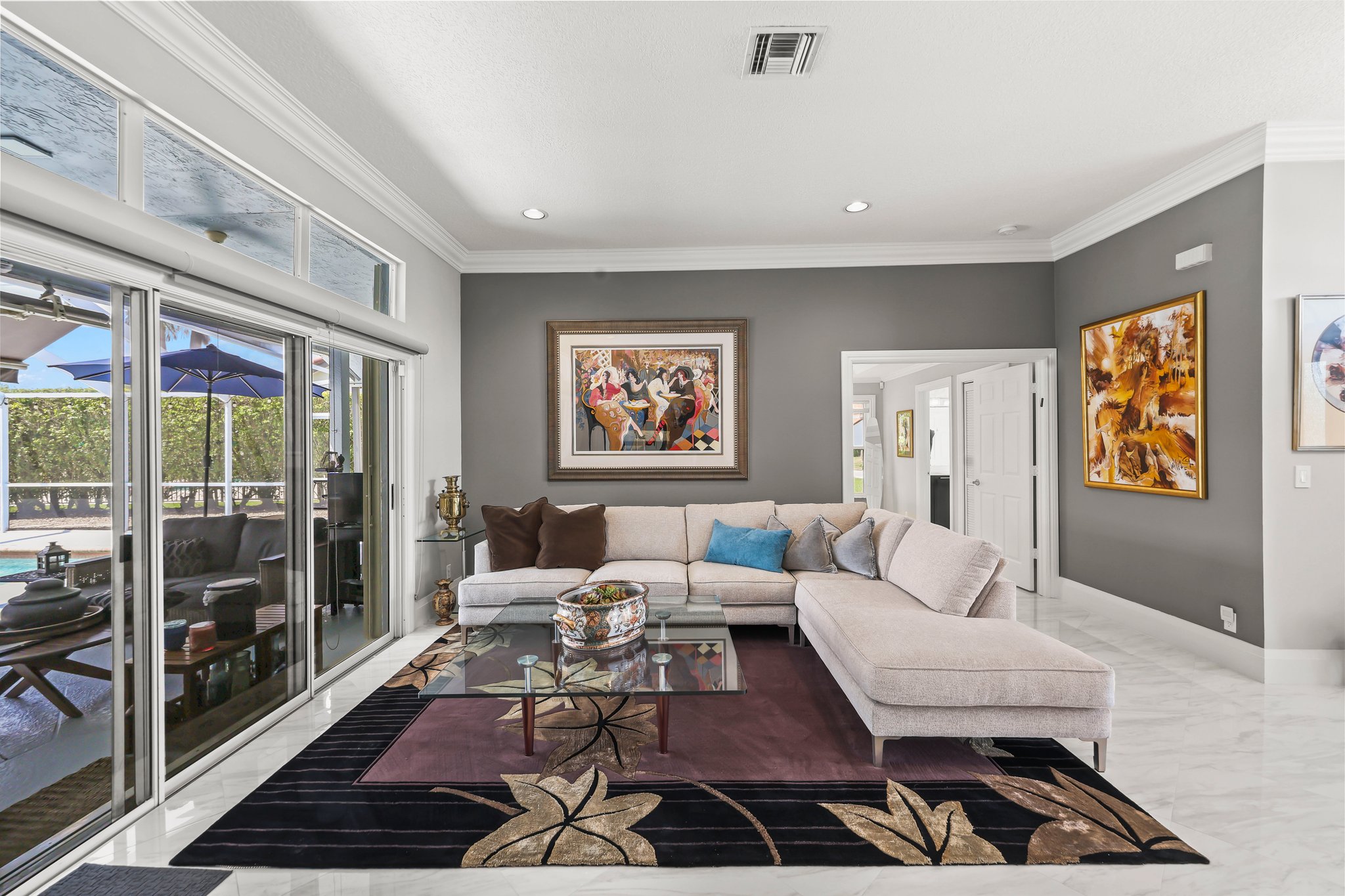 20317 Hacienda Court Boca Raton, FL 33498 - Photo 14 of 100 a living room with furniture or outdoor view and a large window