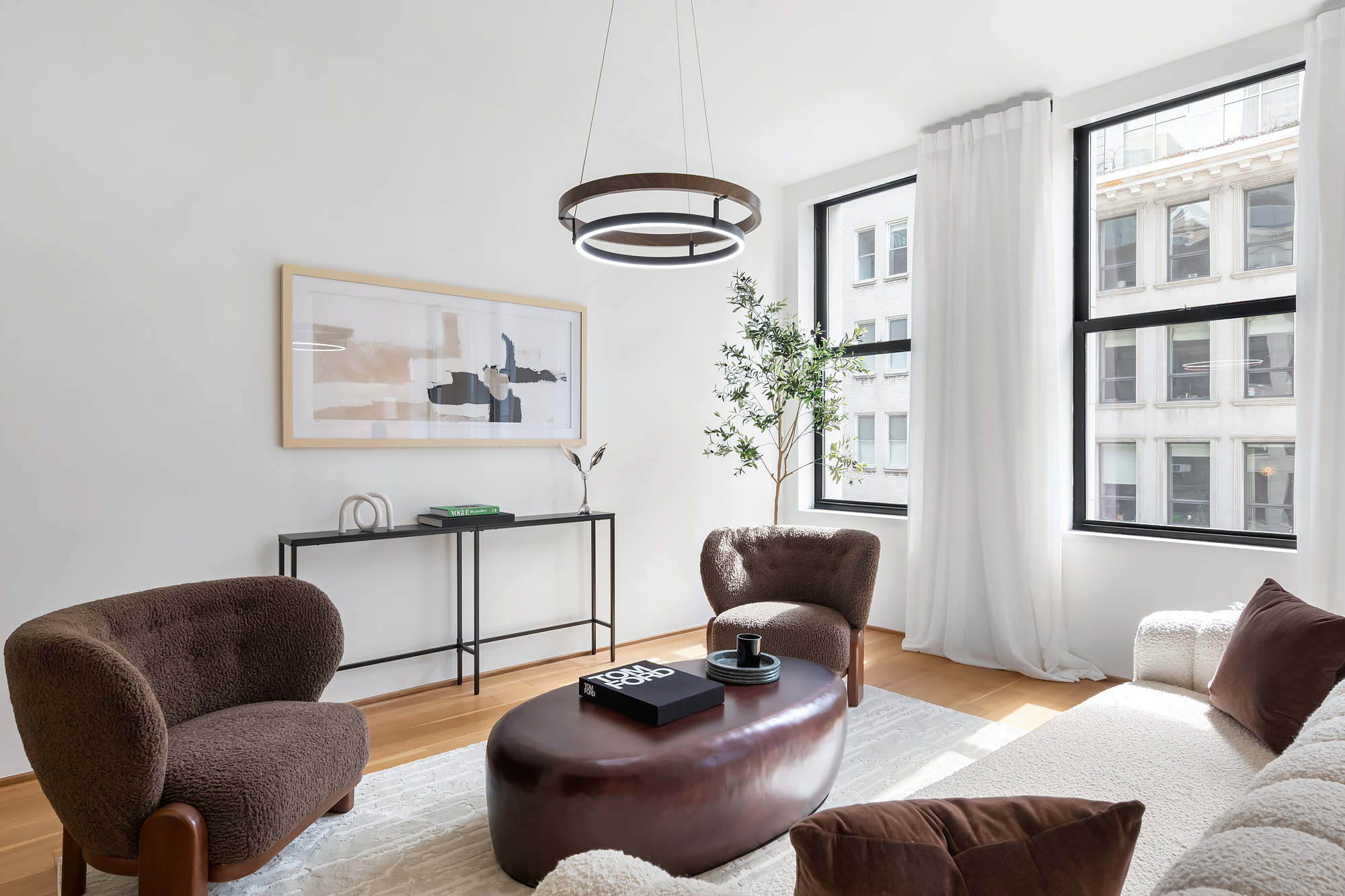 71 Reade Street, Unit 4D Manhattan, NY 10007 - Photo 7 of 15 a living room with furniture and a window
