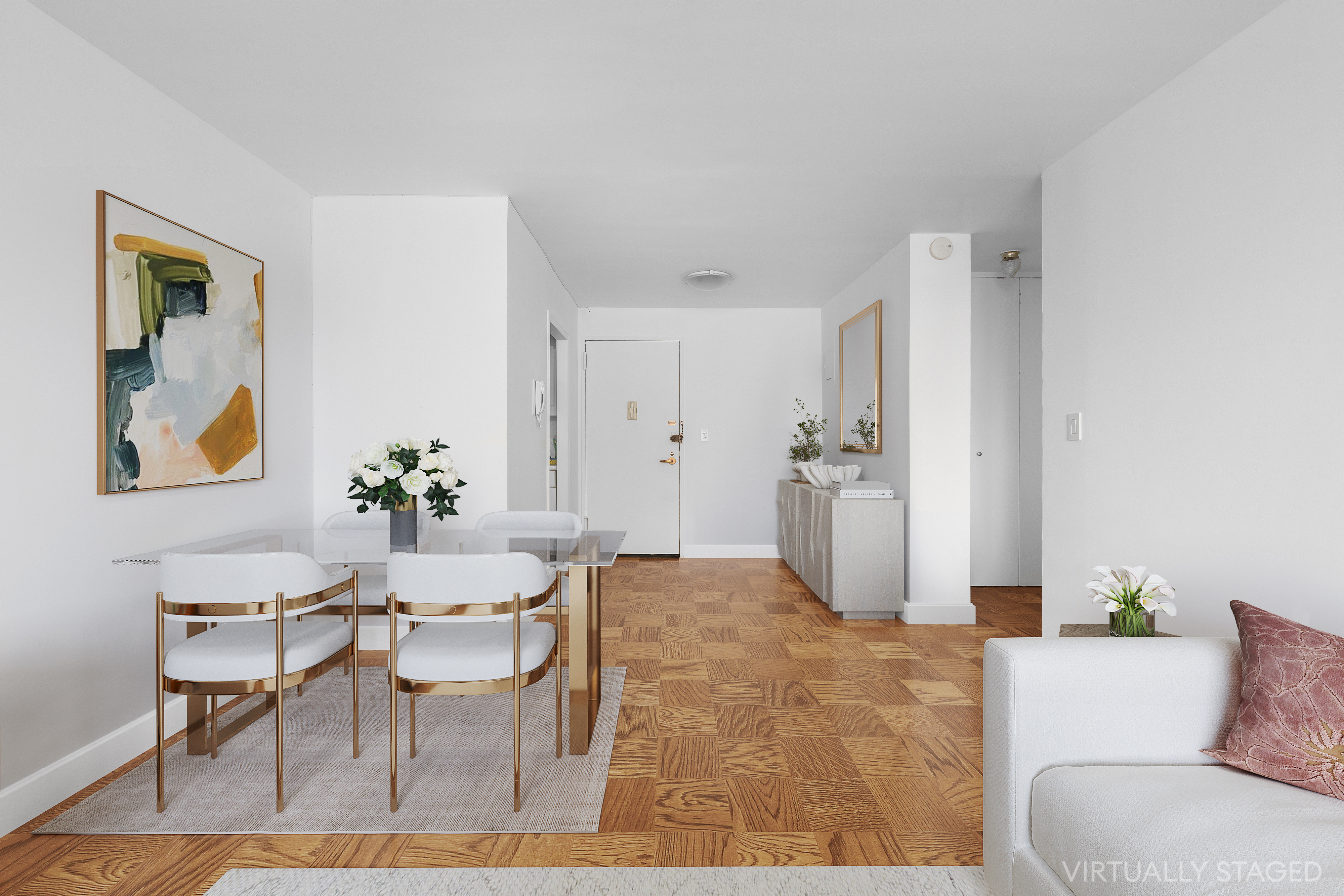 301 East 79th Street, Unit 18C Manhattan, NY 10075 - Photo 3 of 13 a living room with furniture and wooden floor