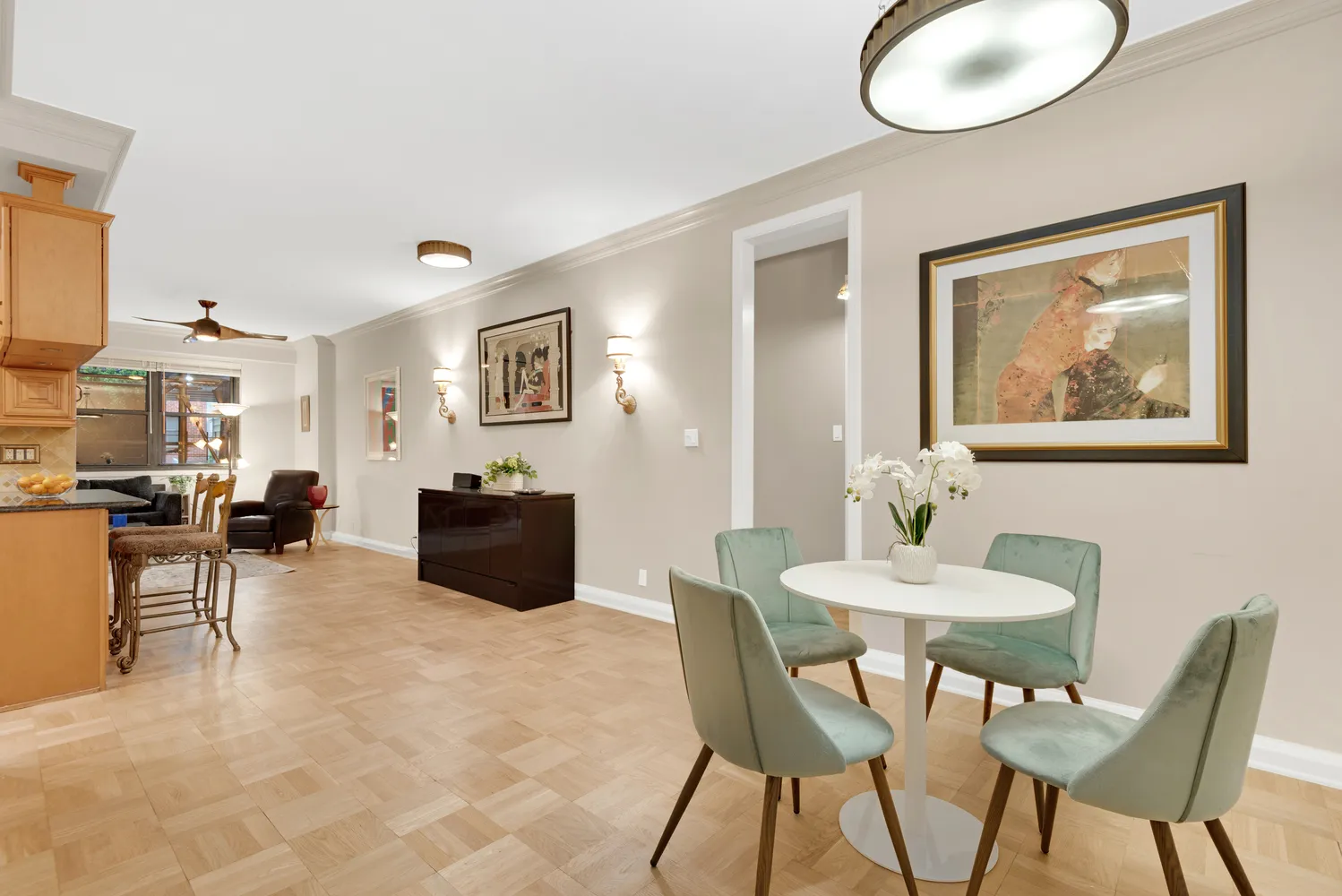 a view of a livingroom with furniture and a couch
