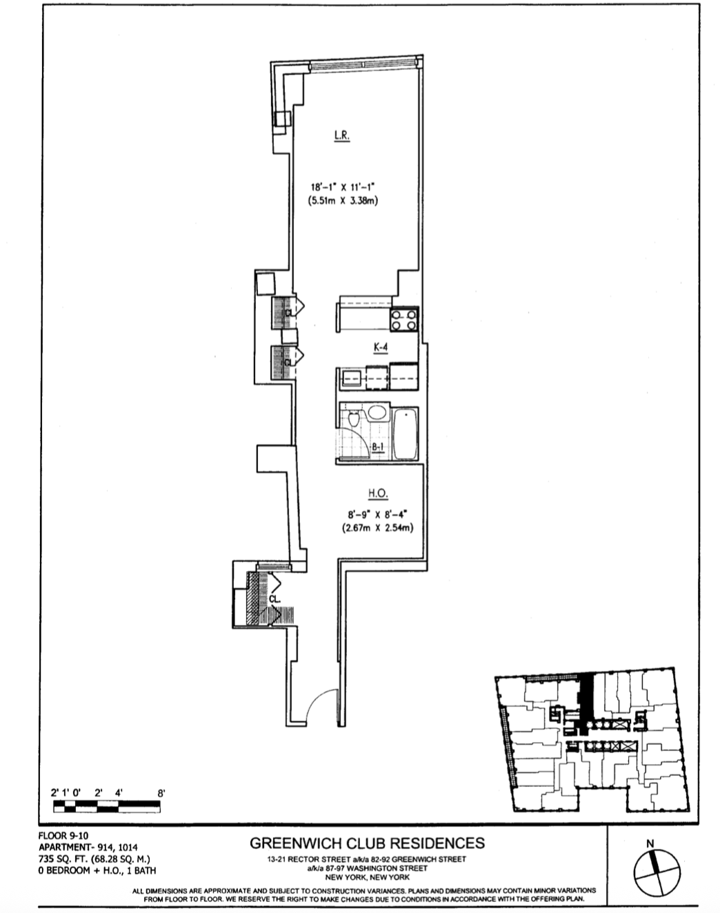 88 Greenwich Street, Unit 1014 Manhattan, NY 10006 - Photo 14 of 14 a picture of a floor plan
