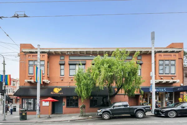 a front view of a building