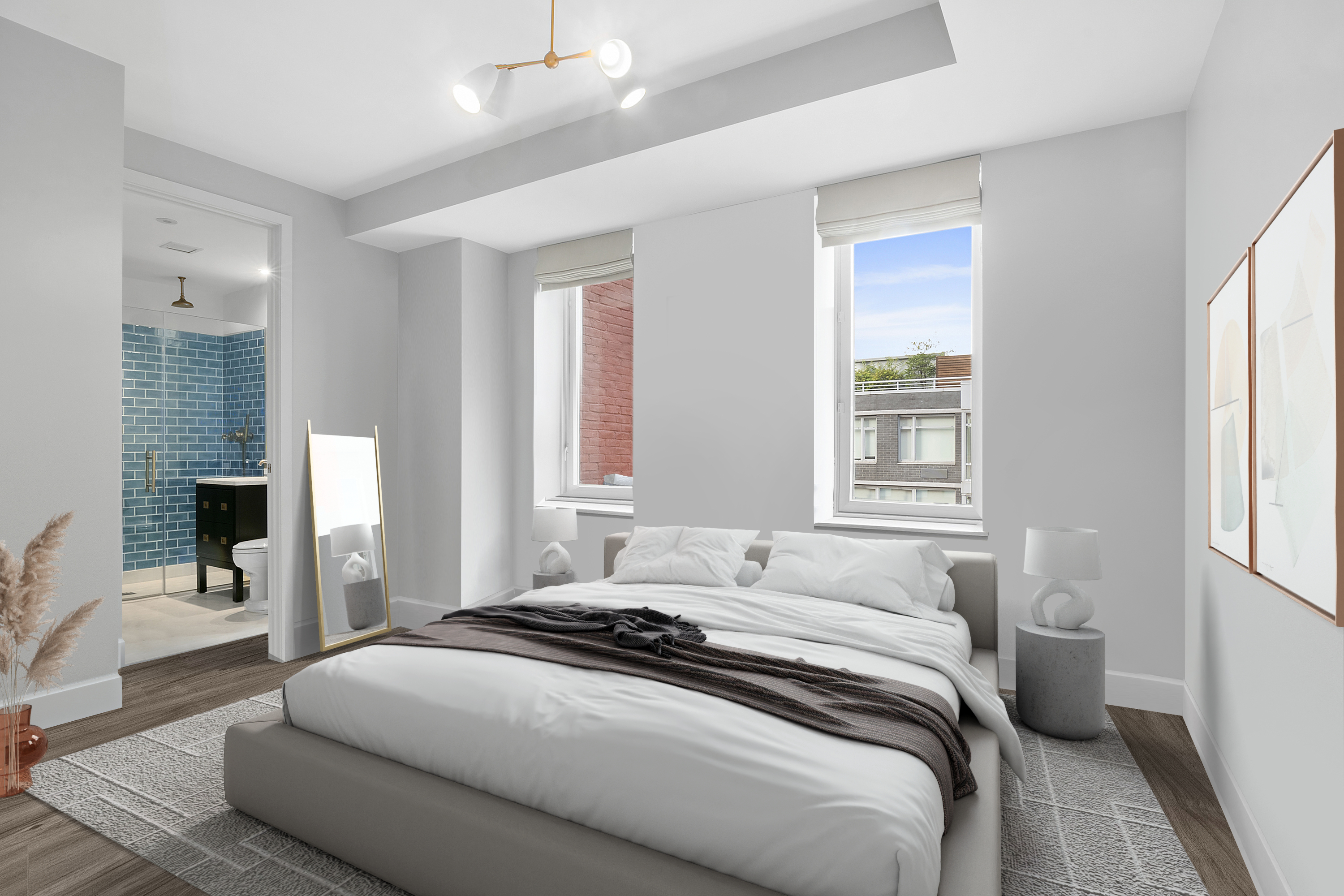 93 Worth Street, Unit 1006 Manhattan, NY 10013 - Photo 11 of 18 a bedroom with a large bed and a window