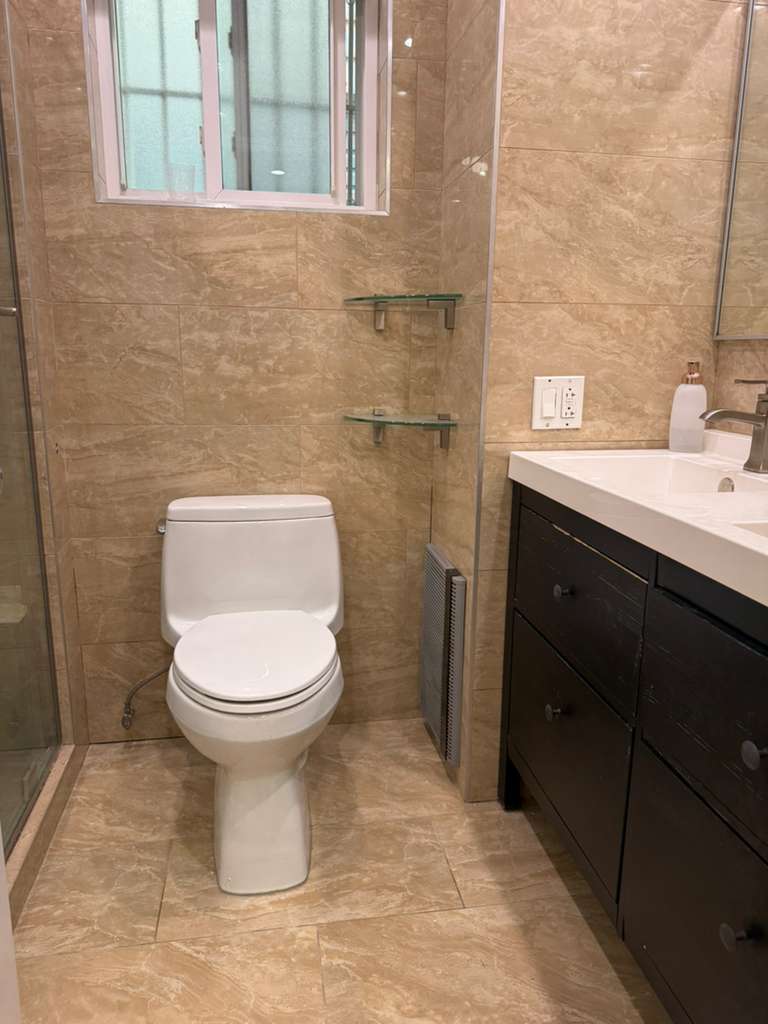 641 East 4th Street, Unit 1 Brooklyn, NY 11218 - Photo 14 of 15 a bathroom with a toilet sink and mirror