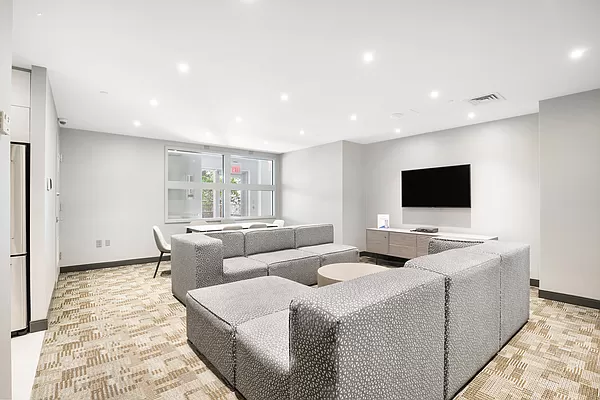 100 Jay Street, Unit 26B Brooklyn, NY 11201 - Photo 14 of 15 a living room with furniture and a flat screen tv
