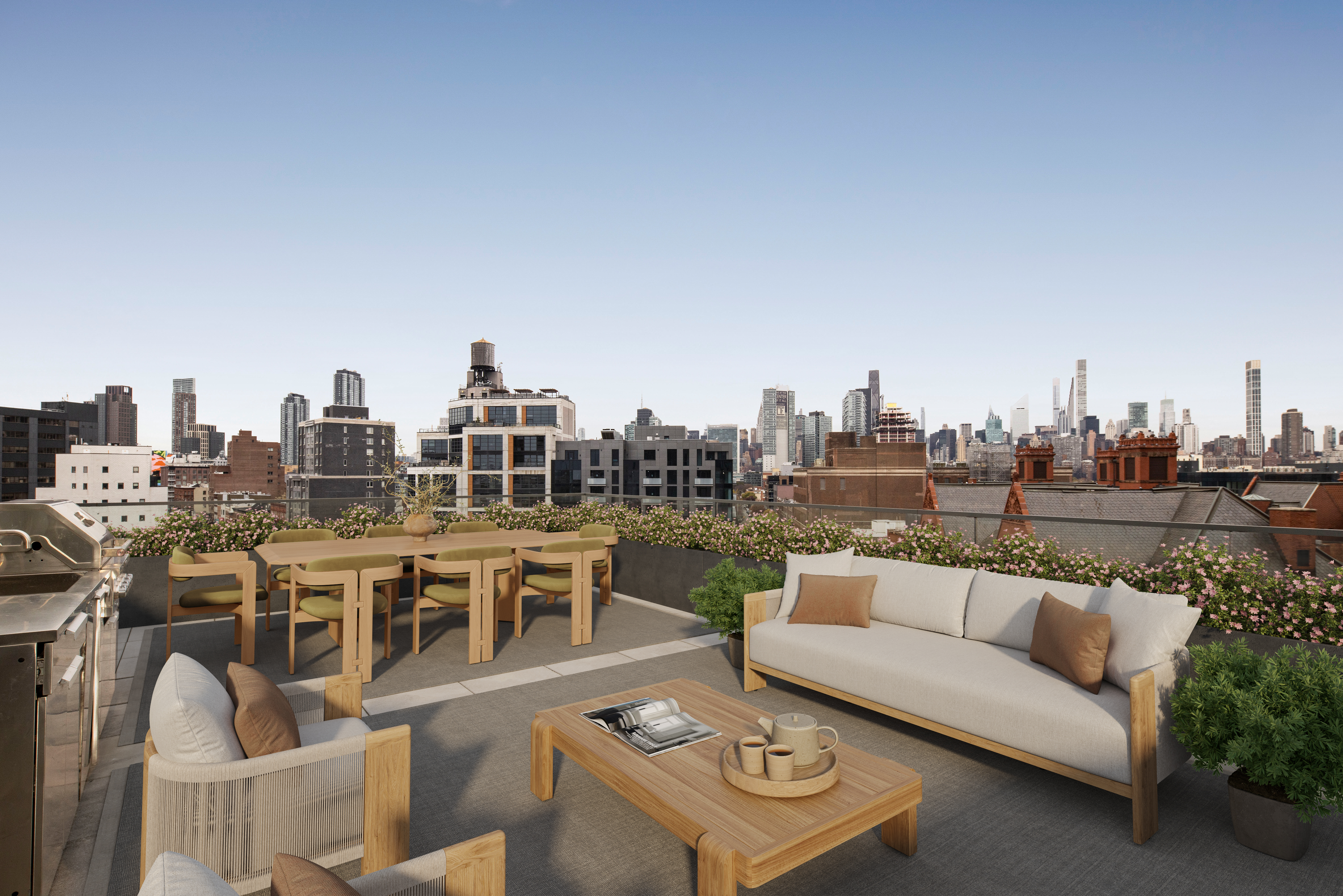 22-18 Jackson Avenue, Unit 719 Queens, NY 11101 - Photo 11 of 12 a view of a terrace with furniture and a view of city