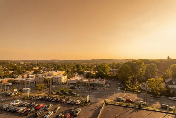 an aerial view of a city