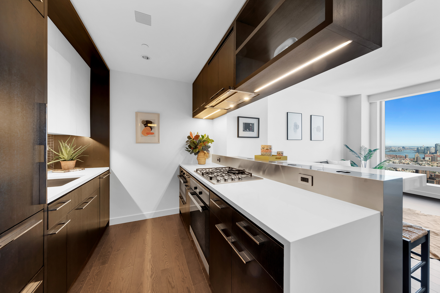 252 South Street, Unit 53E Manhattan, NY 10002 - Photo 3 of 17 a kitchen with a stove and a refrigerator