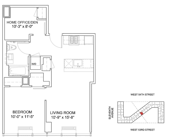 550 West 54th Street, Unit 1030 Manhattan, NY 10019 - Photo 5 of 5 a picture of a book and a bed