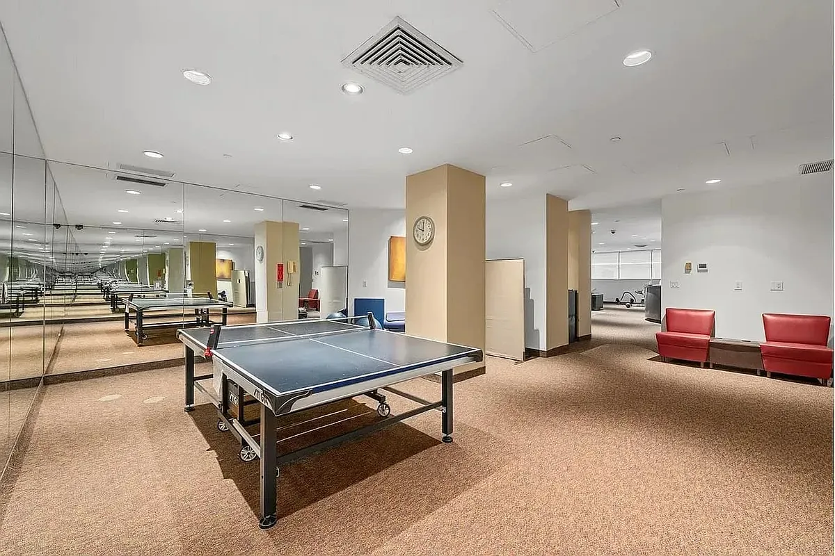 a room with furniture and a table