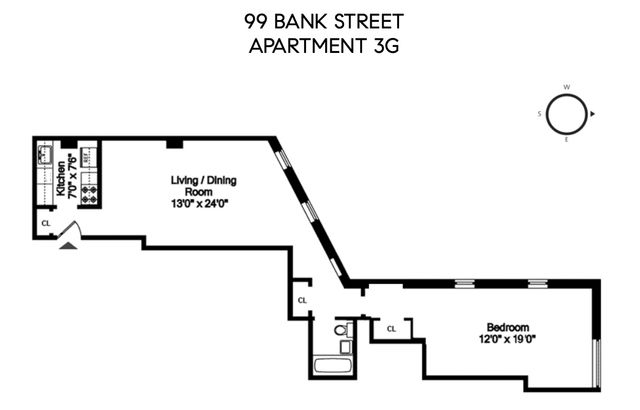 $950,000 | 99 Bank Street, Unit 3G | West Village