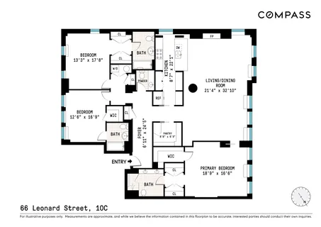 $4,995,000 | 66 Leonard Street, Unit 10C | TriBeCa