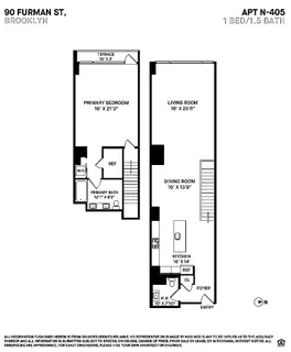 $2,550,000 | 90 Furman Street, Unit N405 | Brooklyn Heights