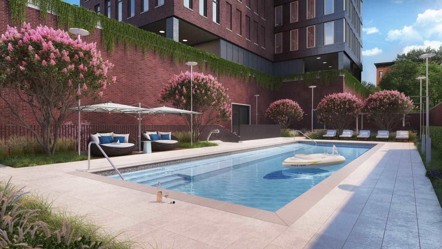 347 Henry Street, Unit 12A Brooklyn, NY 11201 - Photo 13 of 26 a swimming pool with yard and outdoor seating