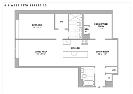 $1,025,000 | 419 West 55th Street, Unit 2D | Hell's Kitchen