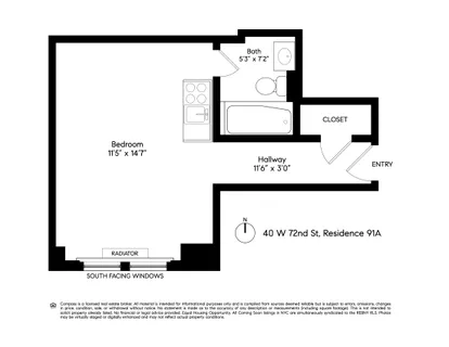 $359,000 | 40 West 72nd Street, Unit 91A | Upper West Side