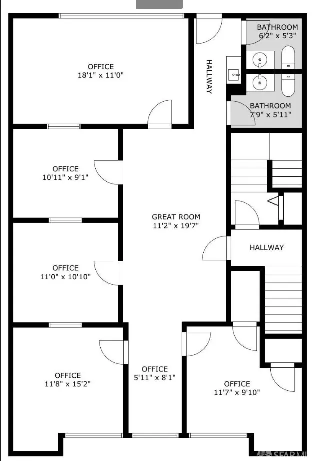 a front view of a building