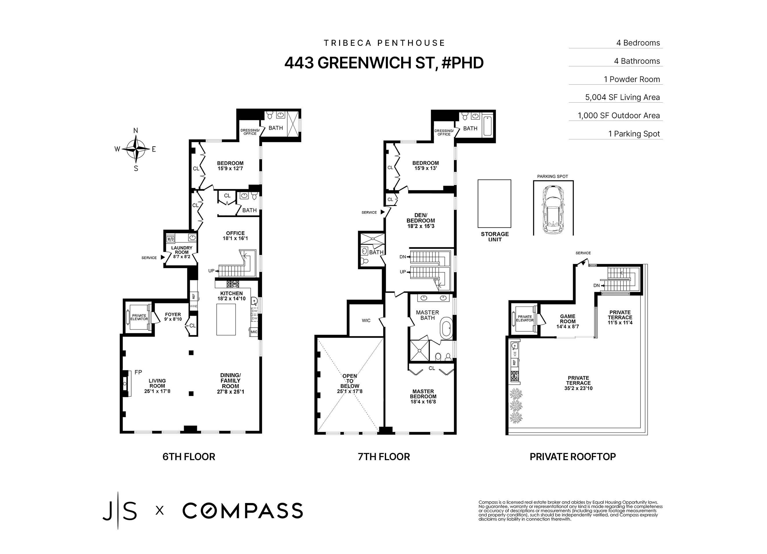 443 Greenwich Street, Unit PHD Manhattan, NY 10013 - Photo 32 of 32 a picture of a floor plan