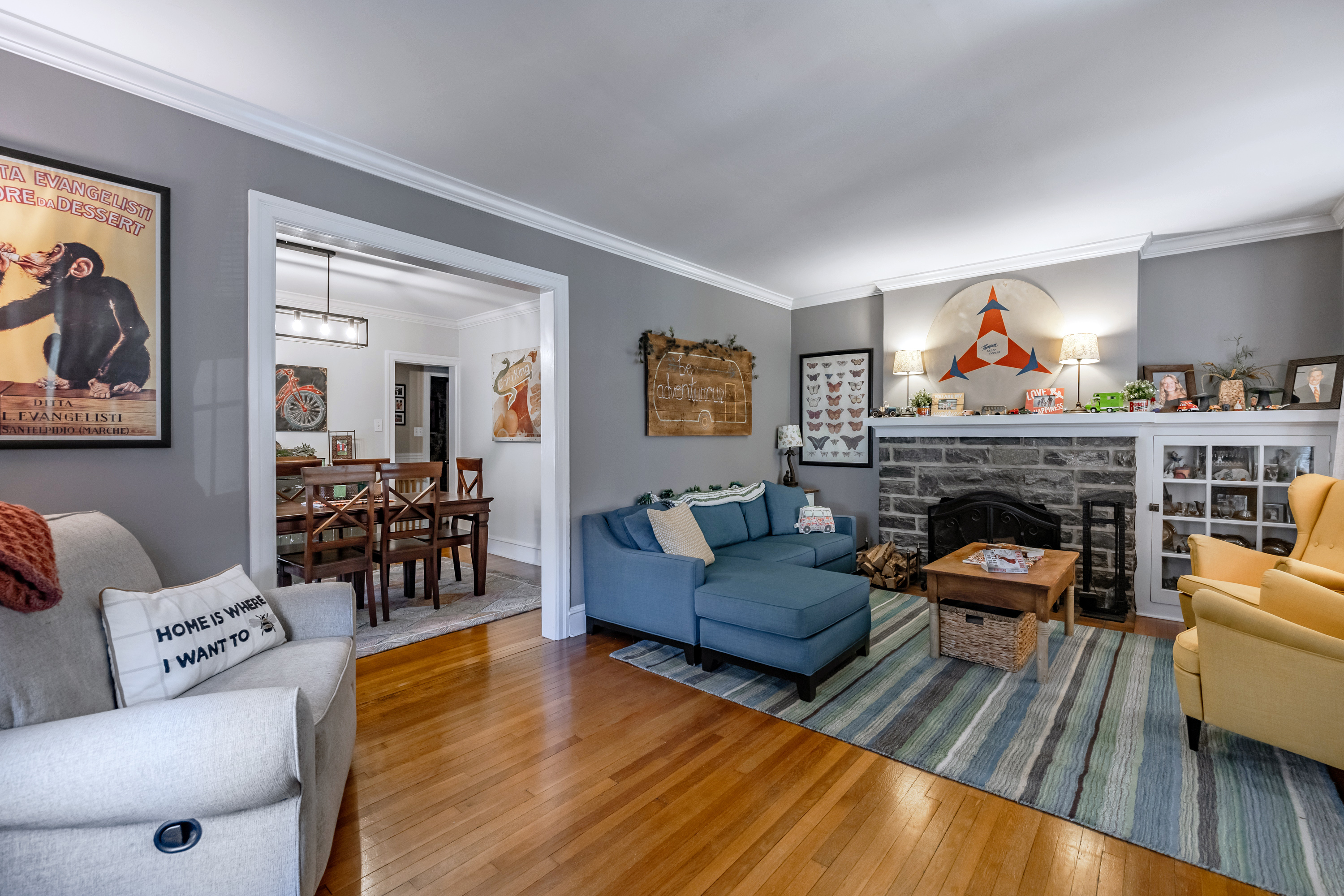 134 Strathmore Road Havertown, PA 19083 - Photo 8 of 64 a living room with furniture and a fireplace