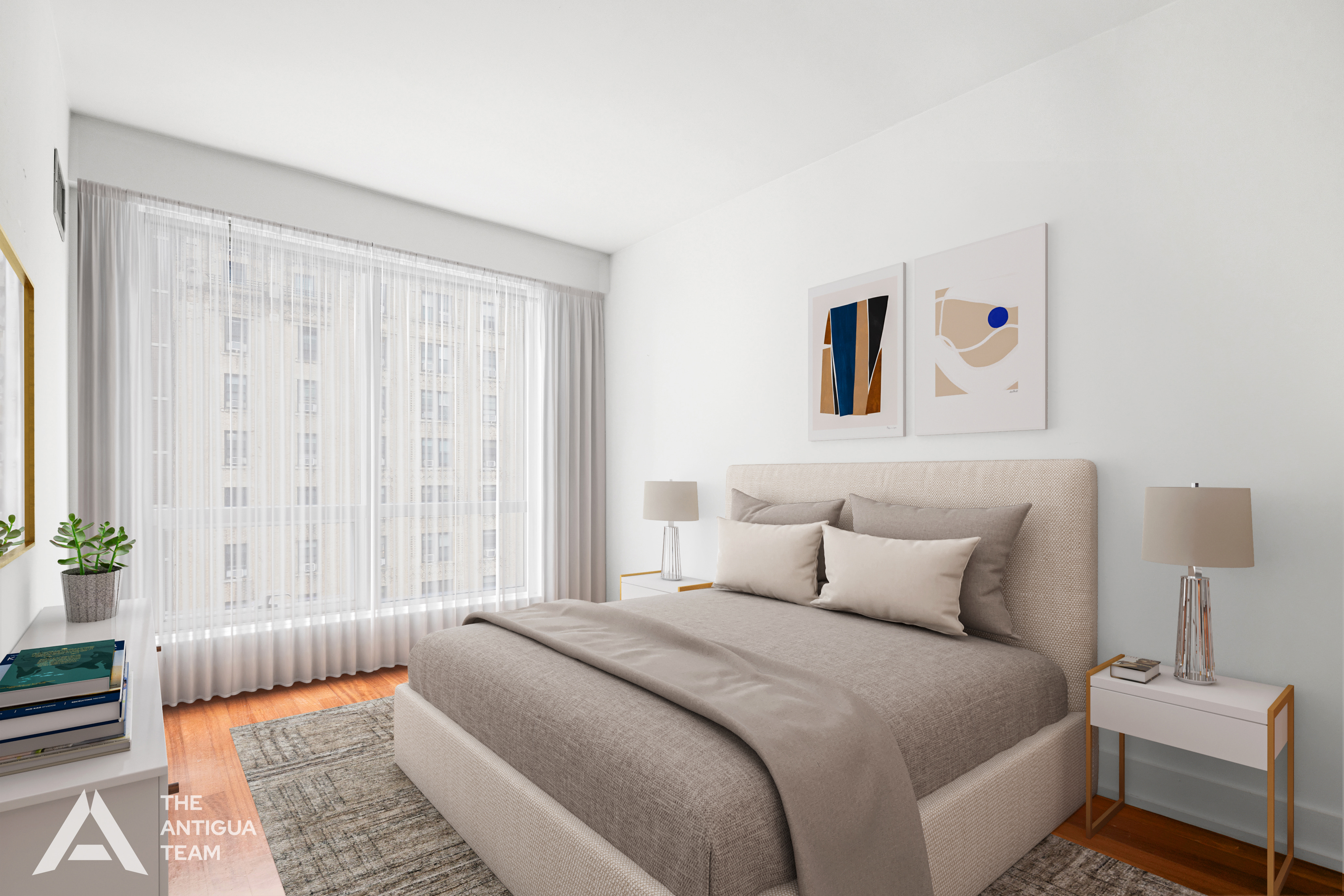 350 West 42nd Street, Unit 12C Manhattan, NY 10036 - Photo 5 of 21 a bedroom with a bed and a window