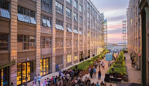 a view of a city with tall buildings