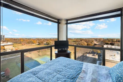 a view of a city from a balcony
