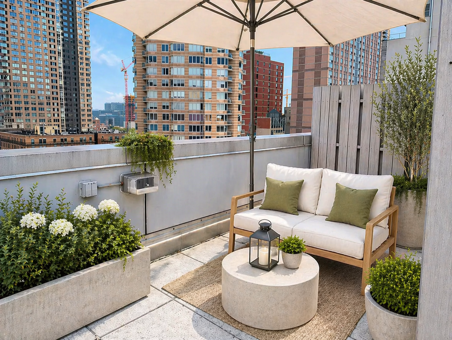 464 West 44th Street, Unit PHA Manhattan, NY 10036 - Photo 7 of 13 a view of a patio with couches and a potted plant