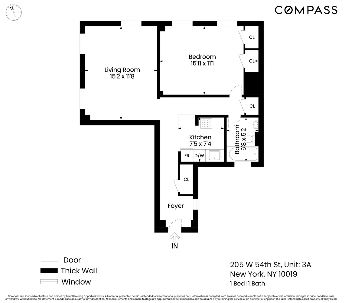 $550,000 | 205 West 54th Street, Unit 3A | Theater District