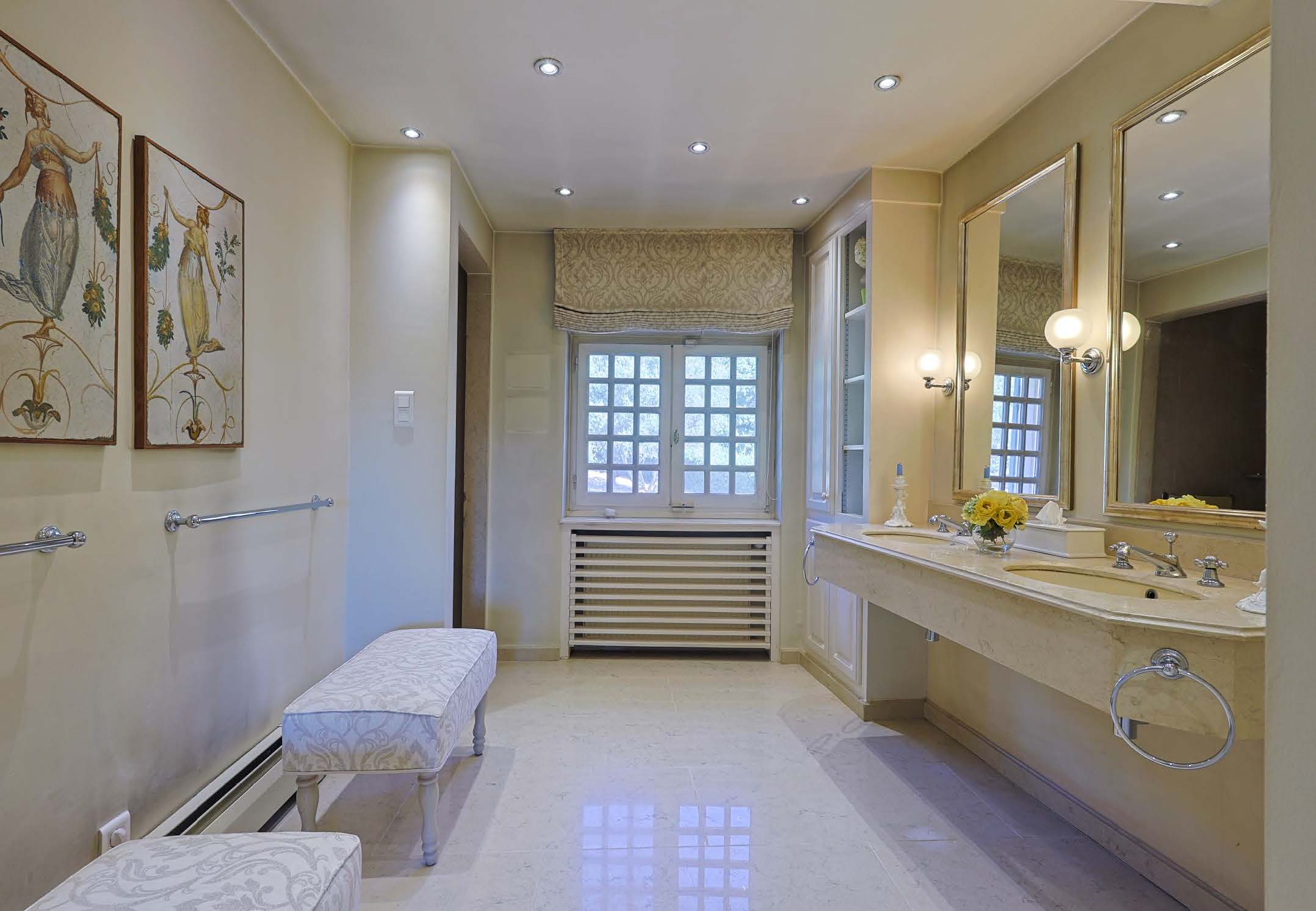 Le Vieux Moulin Provence-Alpes-Côte d’Azur, undefined 83630 - Photo 16 of 21 a bathroom with a sink a toilet a large mirror and shower