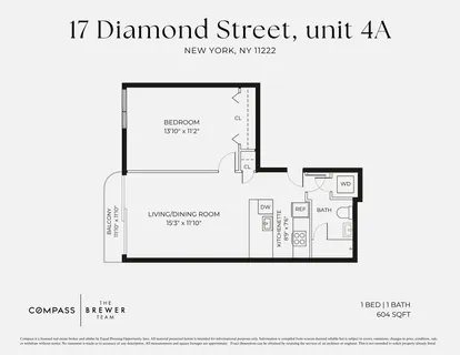 $899,000 | 17 Diamond Street, Unit 4A | Greenpoint