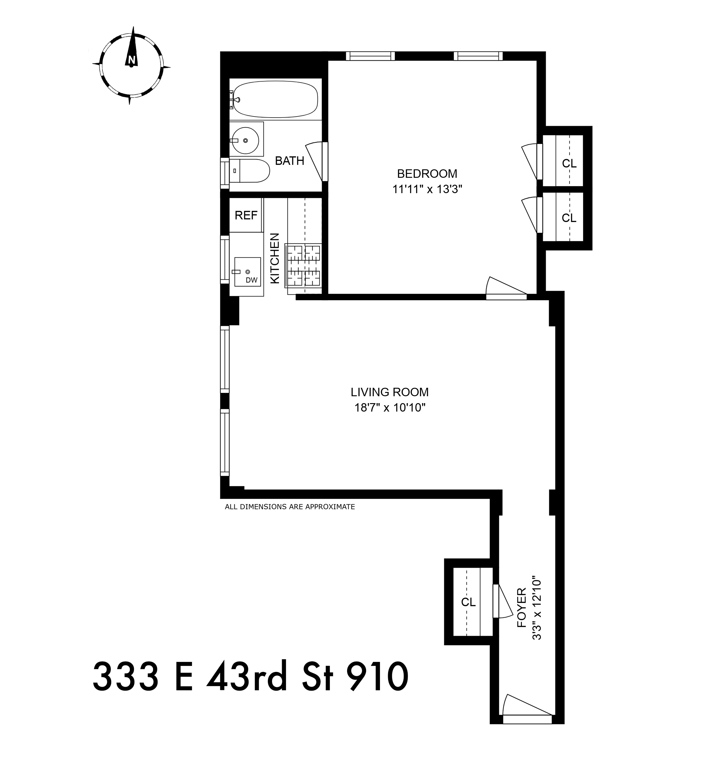 333 East 43rd Street, Unit 910 Manhattan, NY 10017 - Photo 13 of 13 a picture of a wall with a white wall and a white wall