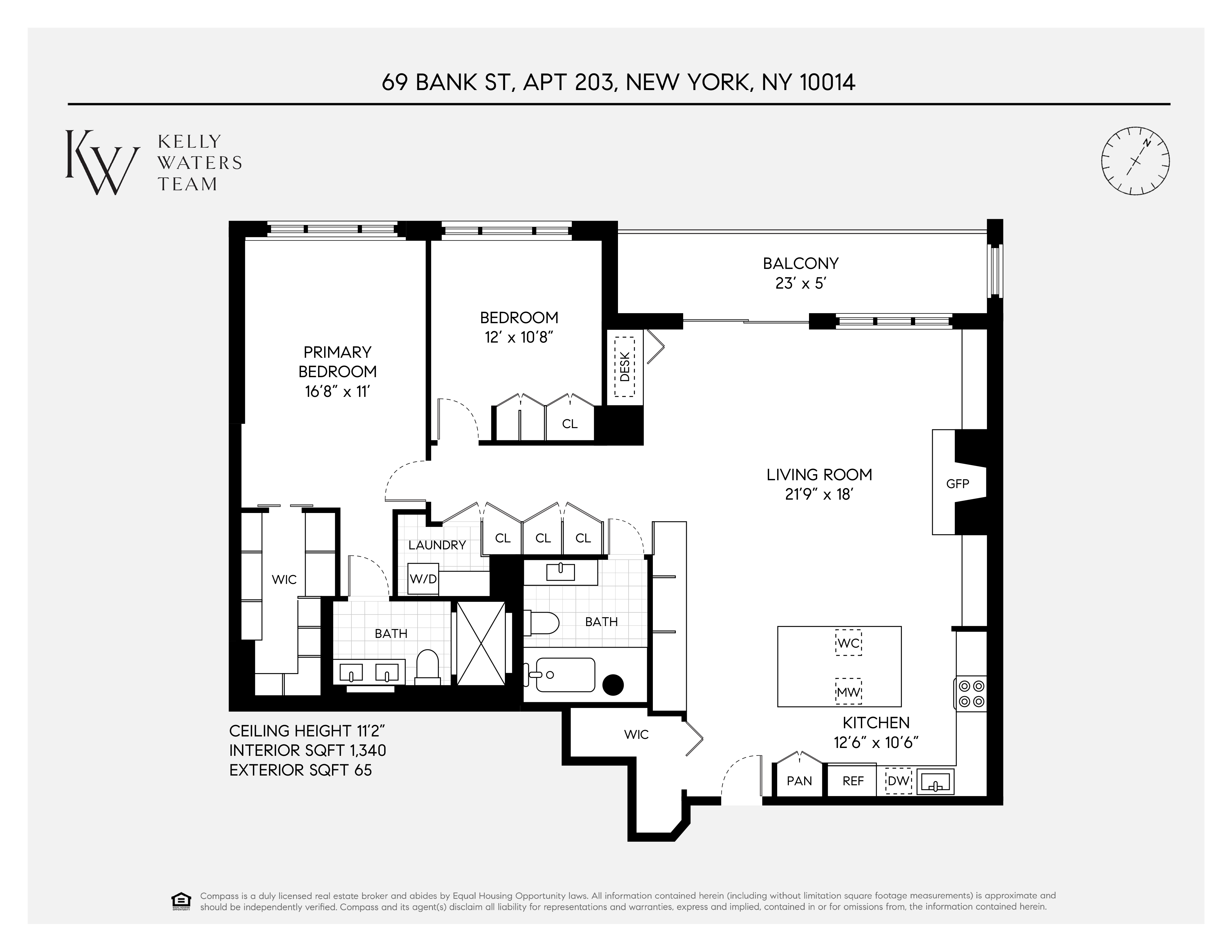69 Bank Street, Unit 203 Manhattan, NY 10014 - Photo 23 of 23 a picture of a black and white wall