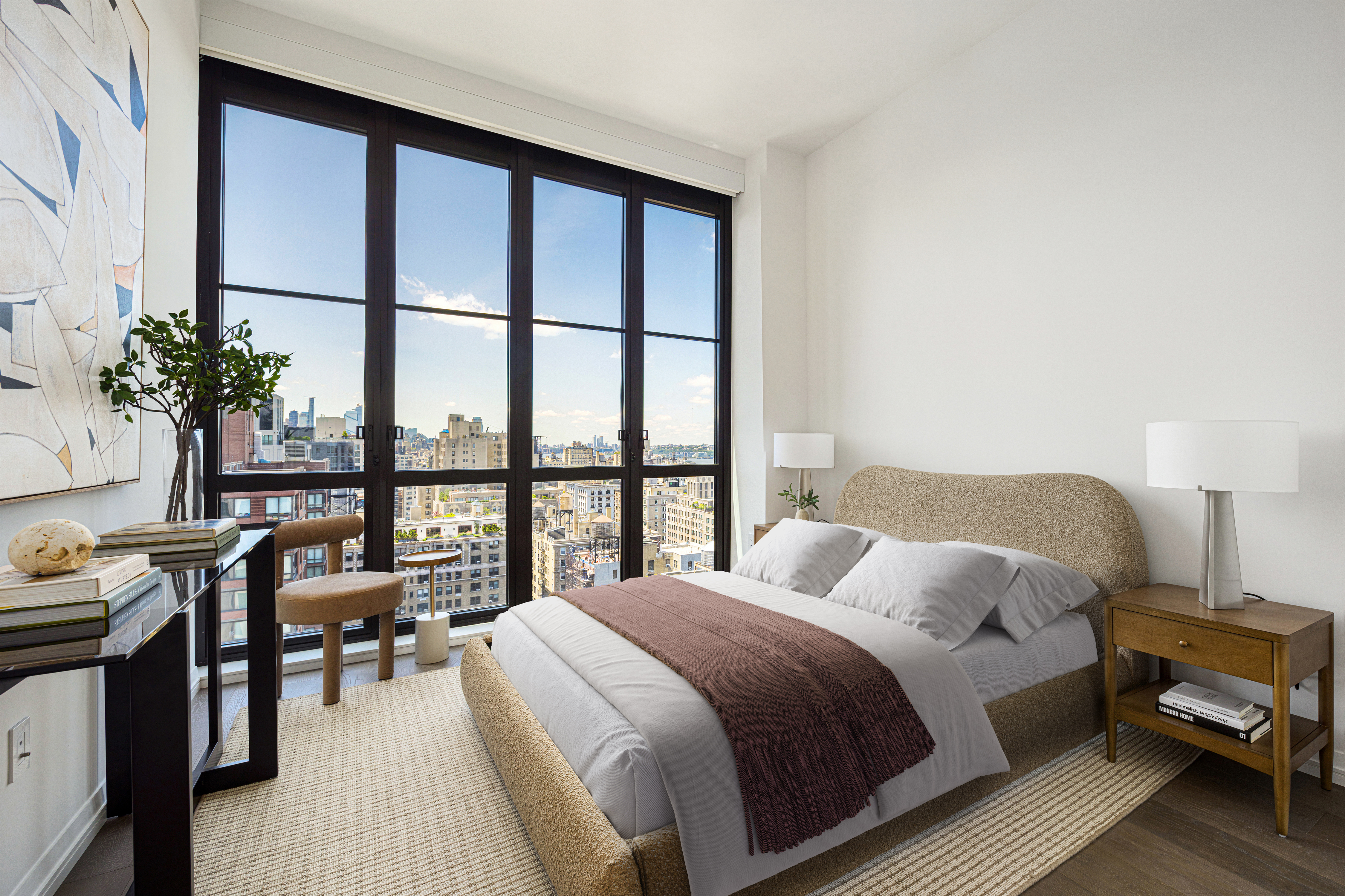 250 West 96th Street, Unit 22C Manhattan, NY 10025 - Photo 7 of 28 a bedroom with a bed and a large window