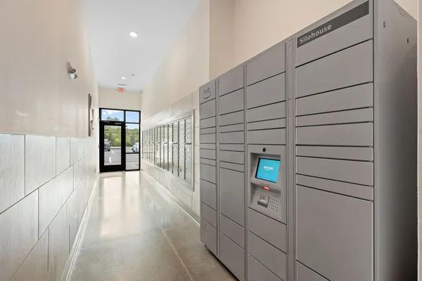 a view of hallway with stairs