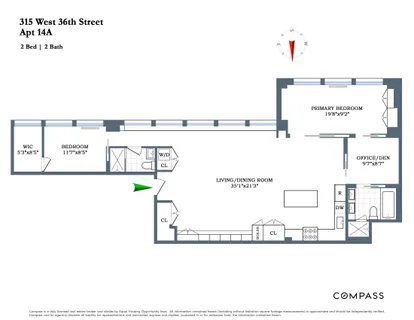 $2,200,000 | 315 West 36th Street, Unit 14A | Hudson Yards