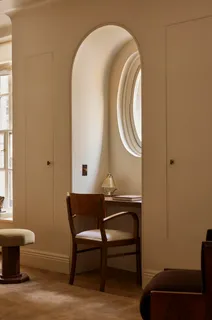 a room with a table and chair