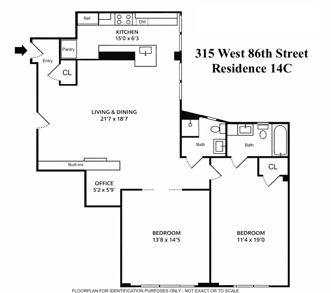 $1,595,000 | 315 West 86th Street, Unit 14C | Upper West Side
