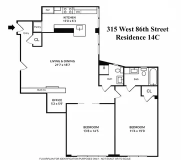 $1,595,000 | 315 West 86th Street, Unit 14C | Upper West Side